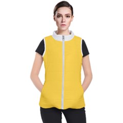 Dandelion Yellow & White - Women s Puffer Vest by FashionLane