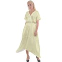 Creamy Yellow & Black - Cross Front Sharkbite Hem Maxi Dress View1