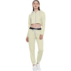 Creamy Yellow & Black - Cropped Zip Up Lounge Set by FashionLane