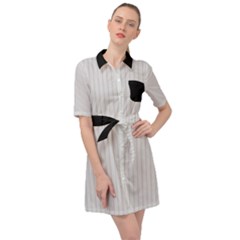 Platinum & Black - Belted Shirt Dress by FashionLane