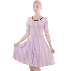 Soft Bubblegum Pink & Black - Quarter Sleeve A-line Dress by FashionLane