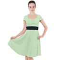 Tea Green & Black - Cap Sleeve Midi Dress View1