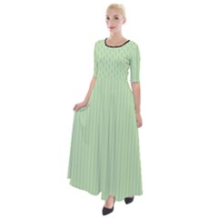 Tea Green & Black - Half Sleeves Maxi Dress by FashionLane