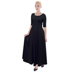 Midnight Black & White - Half Sleeves Maxi Dress by FashionLane