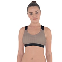 Beaver Brown & Black - Cross String Back Sports Bra by FashionLane