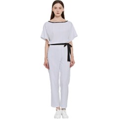 Brilliant White & Black - Batwing Lightweight Jumpsuit by FashionLane