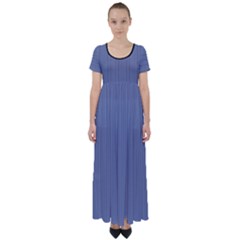 Lavender Violet & Black - High Waist Short Sleeve Maxi Dress by FashionLane