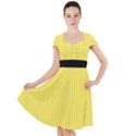 Maize Yellow & Black - Cap Sleeve Midi Dress View1