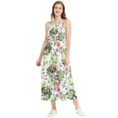 Green Flora Boho Sleeveless Summer Dress by goljakoff