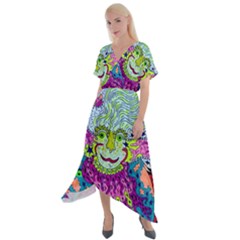 Supersoniccelestialpower2020 Cross Front Sharkbite Hem Maxi Dress by chellerayartisans