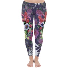 Purple Flowers Classic Winter Leggings by goljakoff