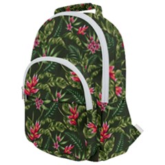 Tropical Flowers Rounded Multi Pocket Backpack by goljakoff