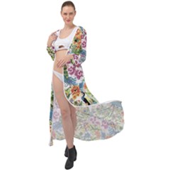 Peacock Pattern Maxi Chiffon Beach Wrap by goljakoff