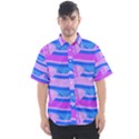 Fish Texture Blue Violet Module Men s Short Sleeve Shirt View1