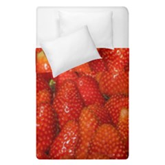 Colorful Strawberries At Market Display 1 Duvet Cover Double Side (single Size) by dflcprintsclothing