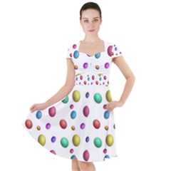 Egg Easter Texture Colorful Cap Sleeve Midi Dress by HermanTelo