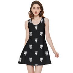 Man Head Caricature Drawing Pattern Inside Out Reversible Sleeveless Dress by dflcprintsclothing