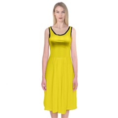 Bumblebee Yellow - Midi Sleeveless Dress by FashionLane