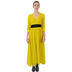 Bumblebee Yellow - Button Up Boho Maxi Dress by FashionLane