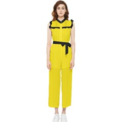 Bumblebee Yellow - Women s Frill Top Jumpsuit by FashionLane