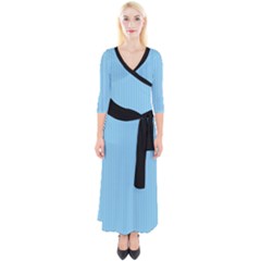 Baby Blue - Quarter Sleeve Wrap Maxi Dress by FashionLane