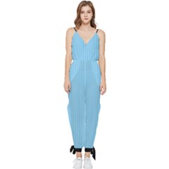 Baby Blue - Sleeveless Tie Ankle Jumpsuit by FashionLane