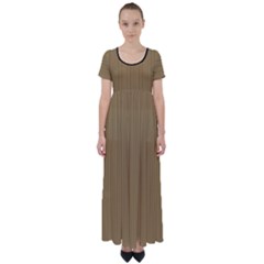 Bronze Mist - High Waist Short Sleeve Maxi Dress by FashionLane