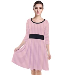 Baby Pink - Quarter Sleeve Waist Band Dress by FashionLane