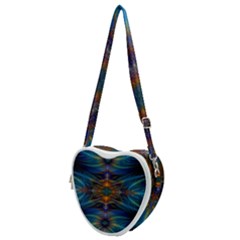 Fractal Flower Heart Shoulder Bag by Sparkle