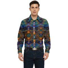 Fractal Flower Men s Long Sleeve Pocket Shirt  by Sparkle