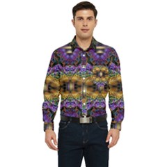 Fractal Illusion Men s Long Sleeve Pocket Shirt  by Sparkle