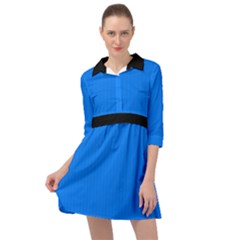 Azure Blue - Mini Skater Shirt Dress by FashionLane