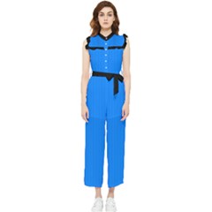 Azure Blue - Women s Frill Top Jumpsuit by FashionLane