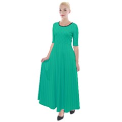 Caribbean Green - Half Sleeves Maxi Dress by FashionLane