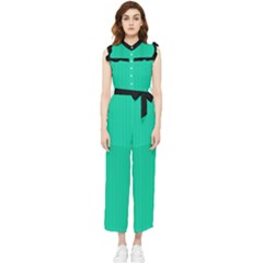 Caribbean Green - Women s Frill Top Jumpsuit by FashionLane