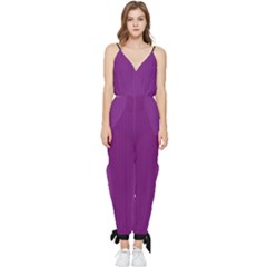 Dark Orchid - Sleeveless Tie Ankle Jumpsuit by FashionLane