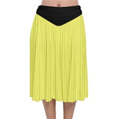 Laser Lemon - Velvet Flared Midi Skirt by FashionLane