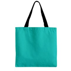 Turquoise - Zipper Grocery Tote Bag by FashionLane