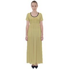 Jasmine Yellow - High Waist Short Sleeve Maxi Dress by FashionLane