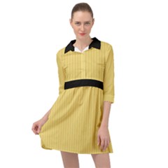 Jasmine Yellow - Mini Skater Shirt Dress by FashionLane