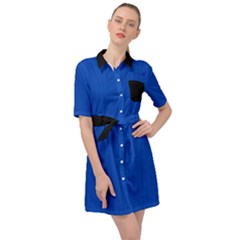 Absolute Zero Blue - Belted Shirt Dress by FashionLane