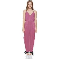 Tulip Pink - Sleeveless Tie Ankle Jumpsuit by FashionLane