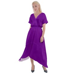 Violet Purple - Cross Front Sharkbite Hem Maxi Dress by FashionLane