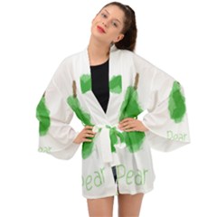 Pear Fruit Watercolor Painted Long Sleeve Kimono by Mariart