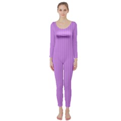 Bright Lilac - Long Sleeve Catsuit by FashionLane