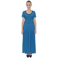 Blue Moon - High Waist Short Sleeve Maxi Dress by FashionLane