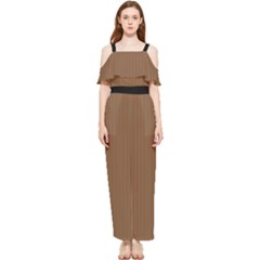 Brown Bear - Draped Sleeveless Chiffon Jumpsuit by FashionLane