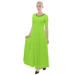 Chartreuse Green - Half Sleeves Maxi Dress by FashionLane