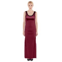 Rhubarb Red - Thigh Split Maxi Dress by FashionLane