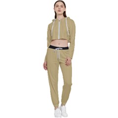 Rich Gold - Cropped Zip Up Lounge Set by FashionLane